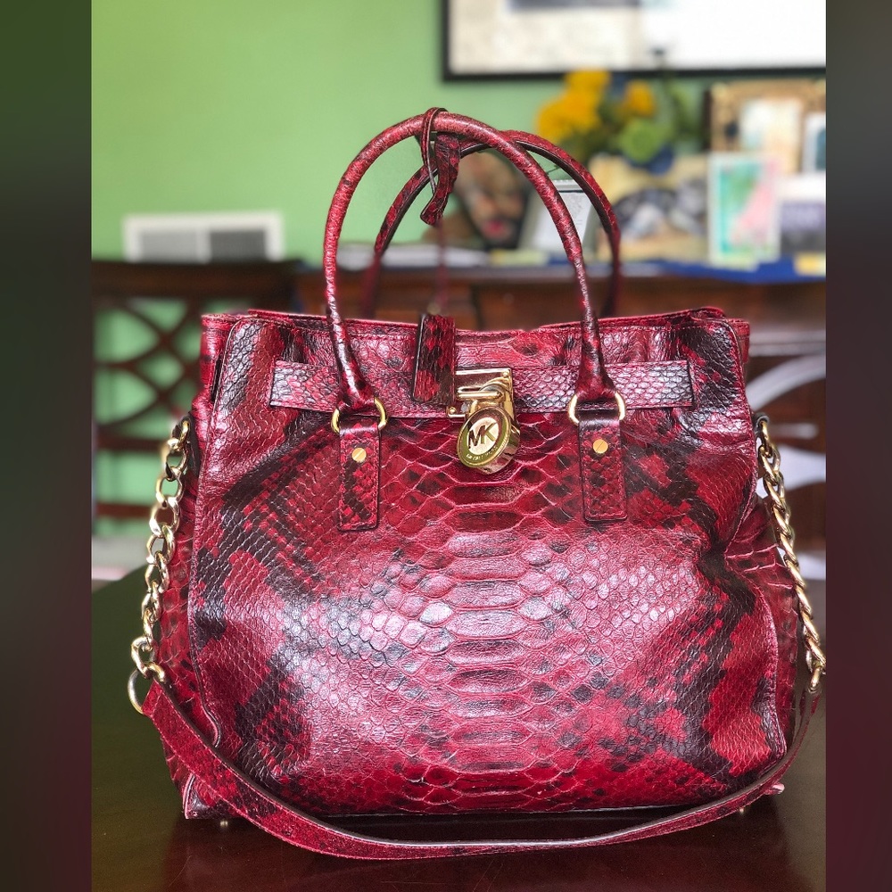 Michael Kors Hamilton Burgundy Handbag